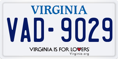VA license plate VAD9029
