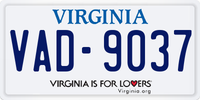 VA license plate VAD9037