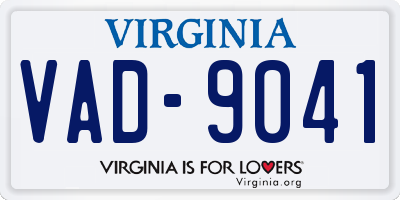 VA license plate VAD9041