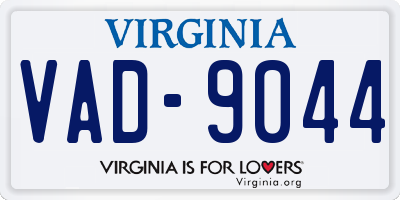 VA license plate VAD9044