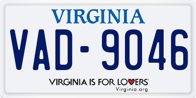 VA license plate VAD9046