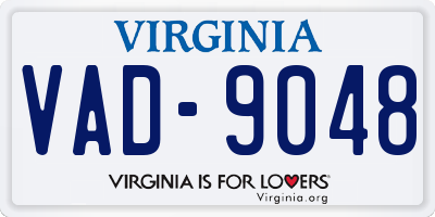 VA license plate VAD9048
