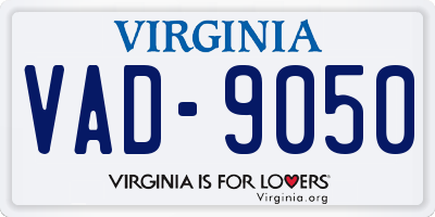 VA license plate VAD9050