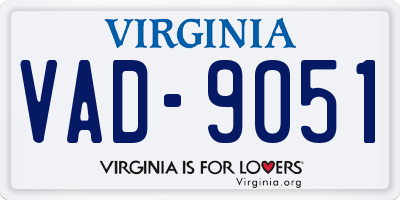 VA license plate VAD9051