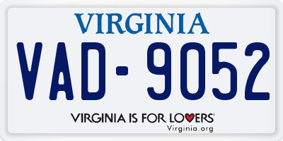 VA license plate VAD9052