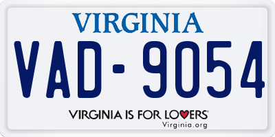 VA license plate VAD9054