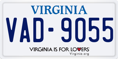 VA license plate VAD9055