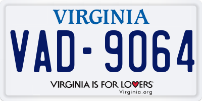 VA license plate VAD9064