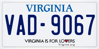 VA license plate VAD9067