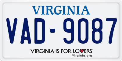 VA license plate VAD9087