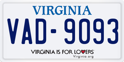 VA license plate VAD9093