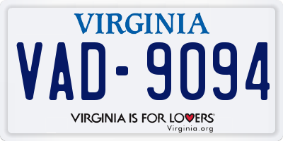VA license plate VAD9094