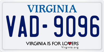 VA license plate VAD9096