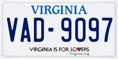 VA license plate VAD9097