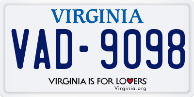 VA license plate VAD9098