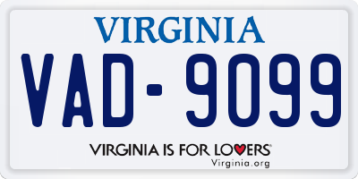 VA license plate VAD9099
