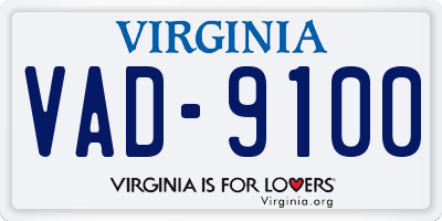 VA license plate VAD9100
