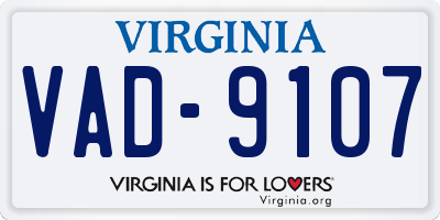 VA license plate VAD9107