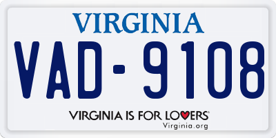 VA license plate VAD9108