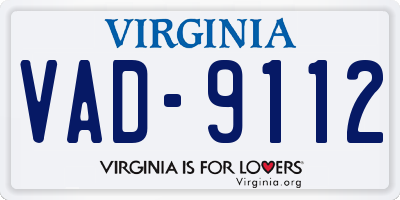 VA license plate VAD9112