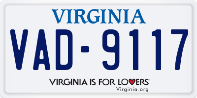 VA license plate VAD9117