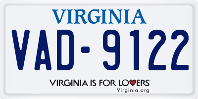 VA license plate VAD9122