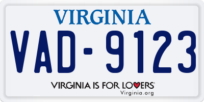 VA license plate VAD9123