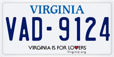 VA license plate VAD9124