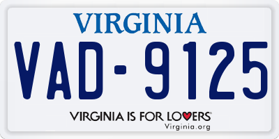 VA license plate VAD9125