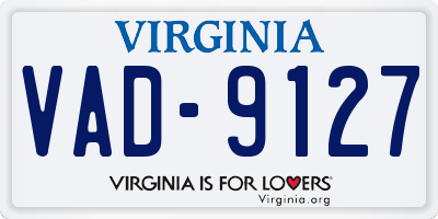 VA license plate VAD9127