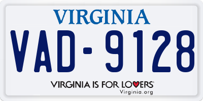 VA license plate VAD9128