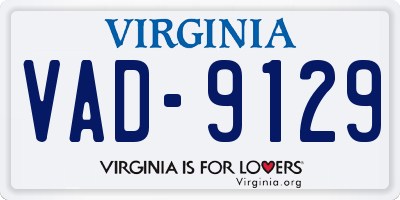 VA license plate VAD9129