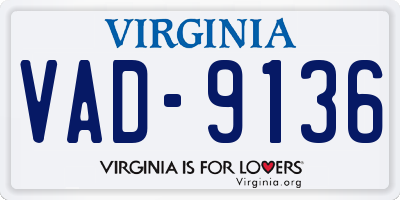 VA license plate VAD9136