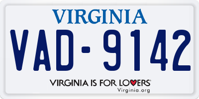 VA license plate VAD9142