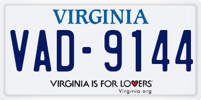 VA license plate VAD9144