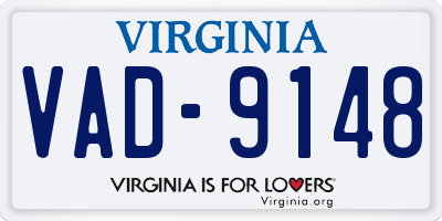 VA license plate VAD9148
