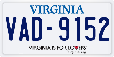 VA license plate VAD9152