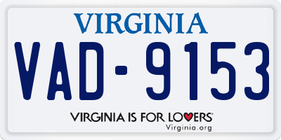 VA license plate VAD9153