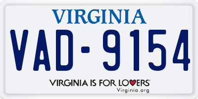 VA license plate VAD9154