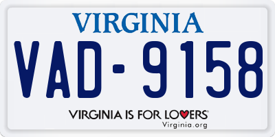 VA license plate VAD9158