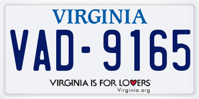 VA license plate VAD9165
