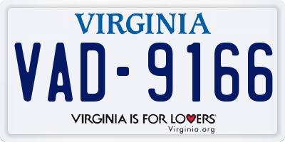 VA license plate VAD9166