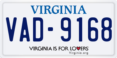 VA license plate VAD9168