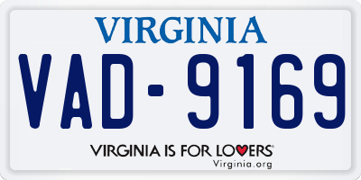 VA license plate VAD9169