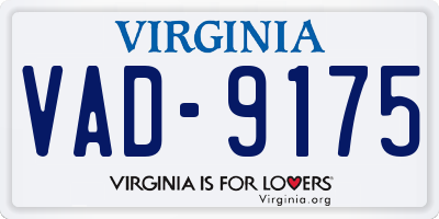 VA license plate VAD9175