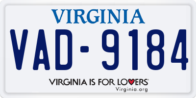VA license plate VAD9184