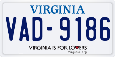 VA license plate VAD9186