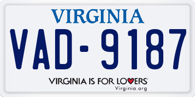VA license plate VAD9187