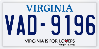 VA license plate VAD9196