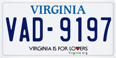 VA license plate VAD9197
